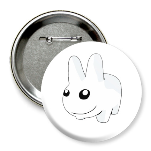 Значок 75мм с принтом кролик