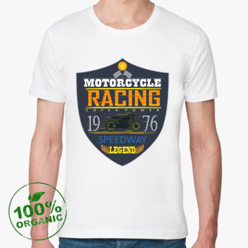 Футболка из органик-хлопка с принтом Моторейсинг
