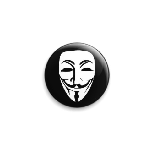 Значок 25мм вендетта, анонимус, Гай Фокс