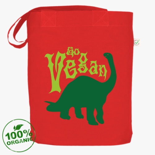 Сумка шоппер с принтом Go Vegan