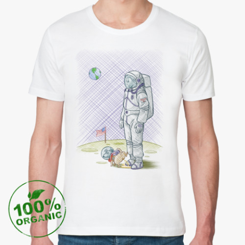 Футболка из органик-хлопка с принтом  Белка