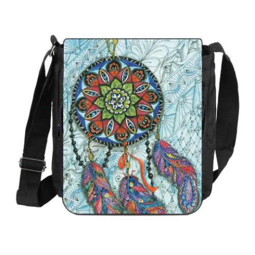 Сумка на плечо (мини-планшет) с принтом ловец снов