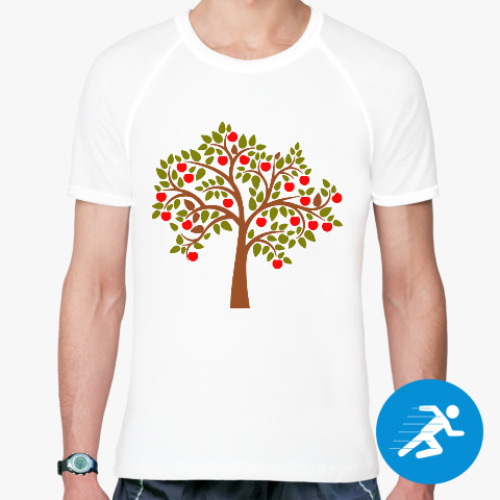 Спортивная футболка с принтом Яблоня
