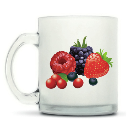 Кружка матовая с принтом Ягоды