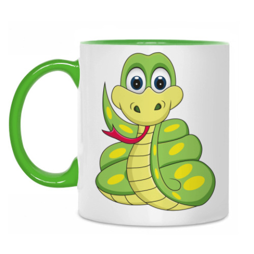 Кружка с принтом Прикольная змея