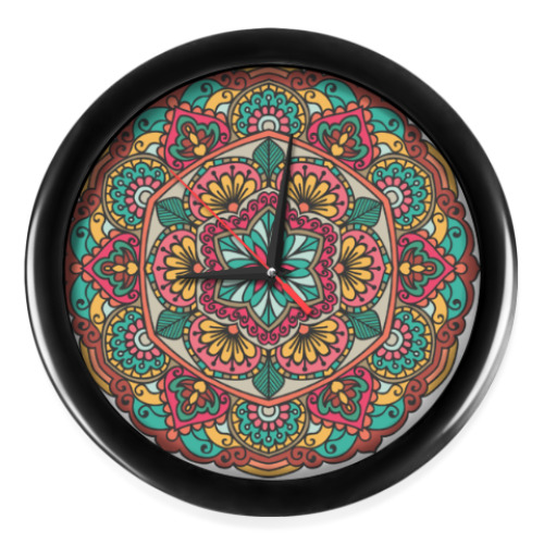 Настенные часы с принтом МАНДАЛА