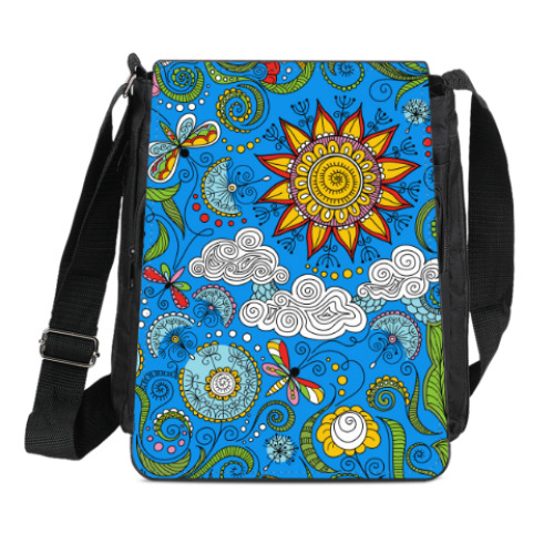 Сумка-планшет с принтом Узор с одуванчиками