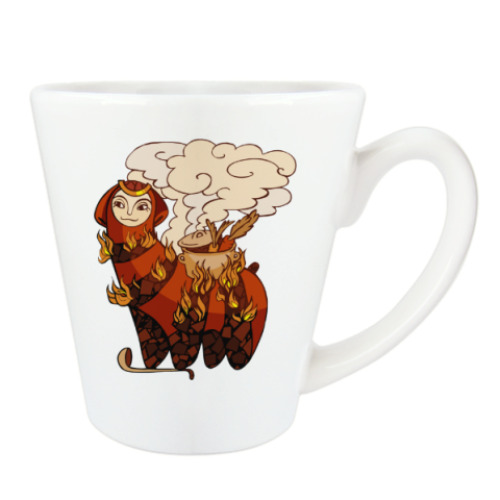 Чашка Латте огонь и вода