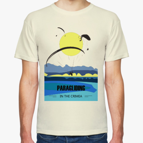 Футболка с принтом Paragliding in the Crimea