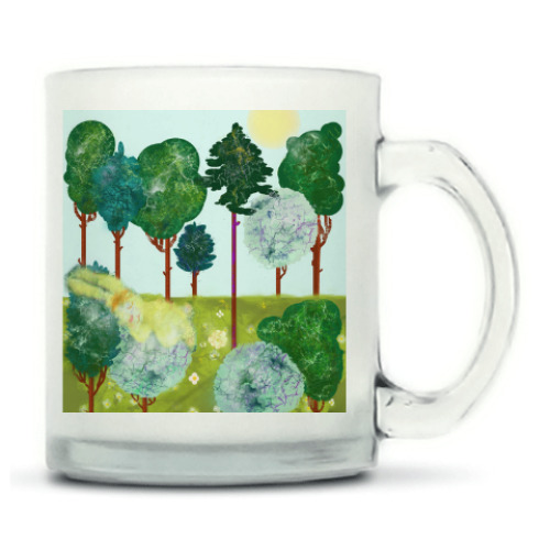 Кружка матовая с принтом Серия 'Лес'. Солнечный заяц и Дракончик