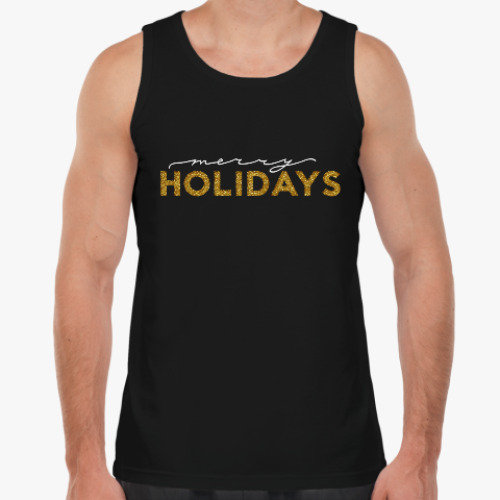 Майка с принтом Merry holidays