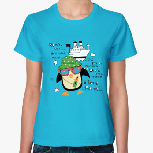 Женская футболка с принтом В самый раз для любителей путешествий!