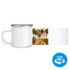 Кружка металлическая белая (круговая запечатка)