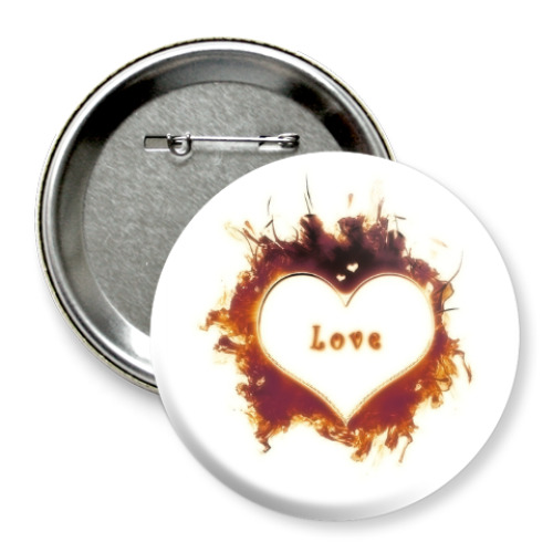 Значок 75мм с принтом любовь