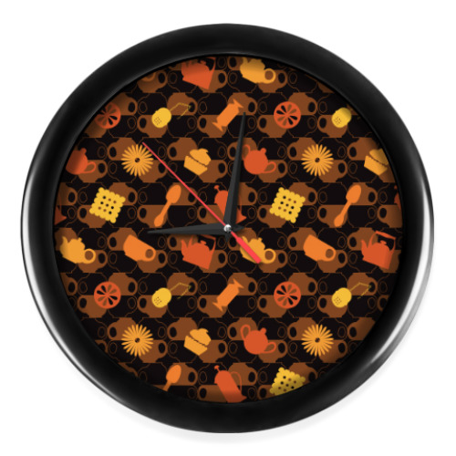 Настенные часы с принтом Время чая