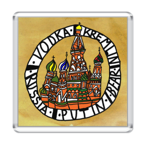 Магнит с принтом Москва