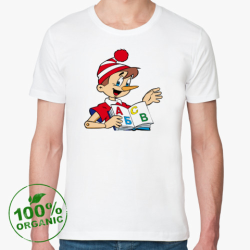 Футболка из органик-хлопка с принтом Буратино