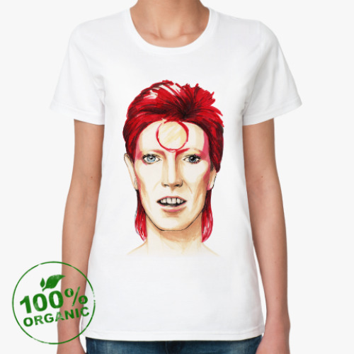 Женская футболка из органик-хлопка с принтом David Bowie