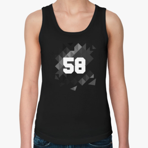 Женская майка с принтом Цифра 58 (Low Poly)