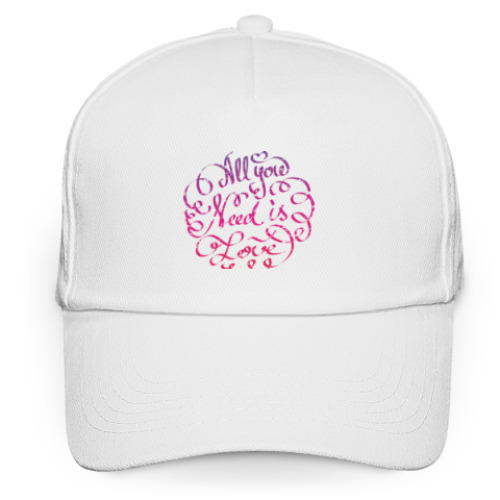 Кепка бейсболка с принтом All you need is love