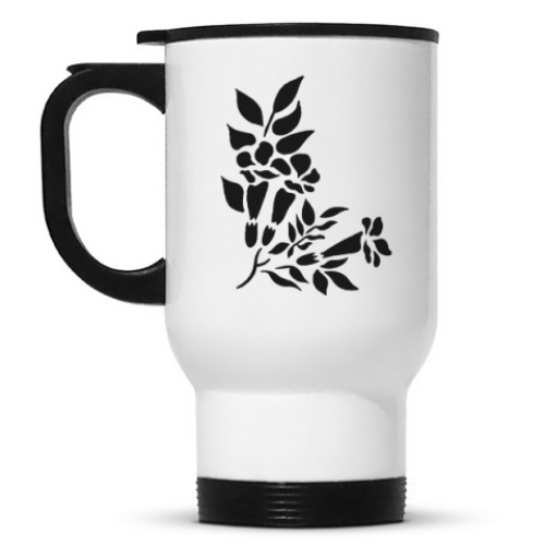 Кружка-термос с принтом Цветы