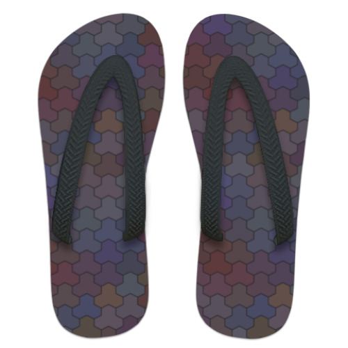 Шлепанцы (сланцы) с принтом Геометрические фигуры