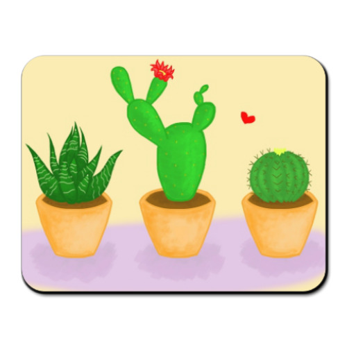 Коврик для мыши с принтом Кактусы
