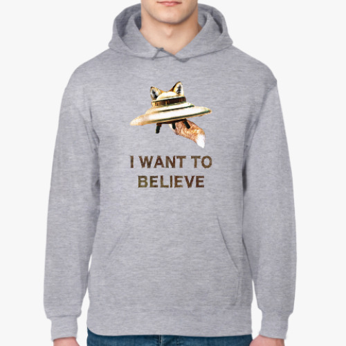 Толстовка худи с принтом Fox Flying Object