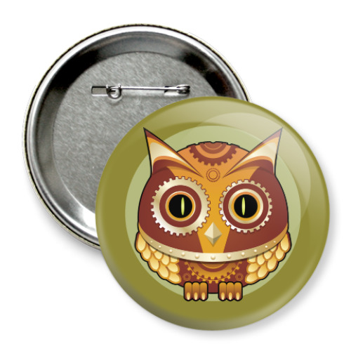 Значок 75мм Steam Owl