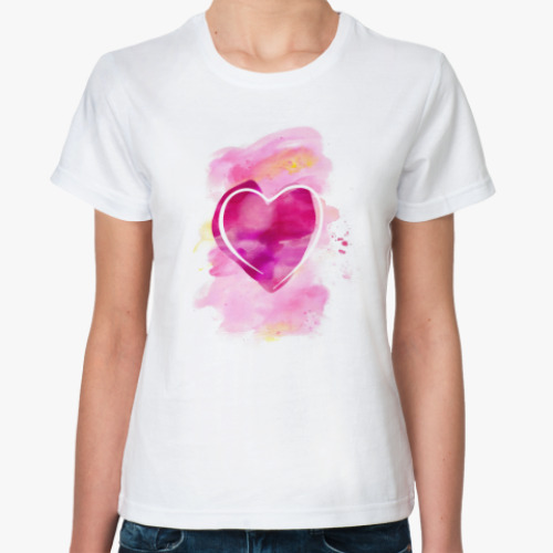 Классическая футболка с принтом Сердце