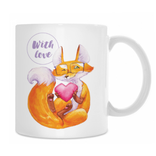 Кружка с принтом Лис With Love