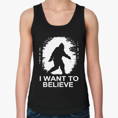Женская майка с принтом Хочу верить