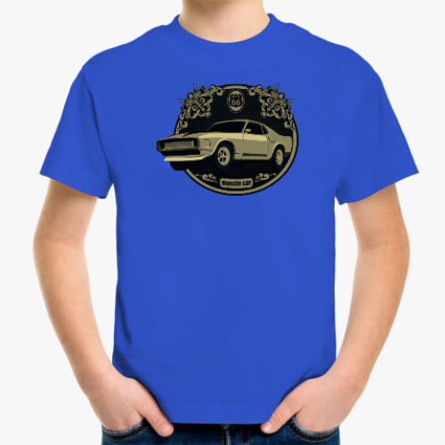 Детская футболка с принтом Muscle car