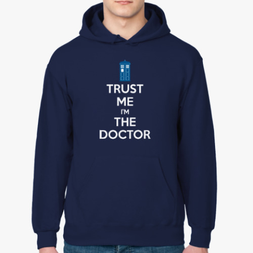 Толстовка худи с принтом Trust me i'm the Doctor
