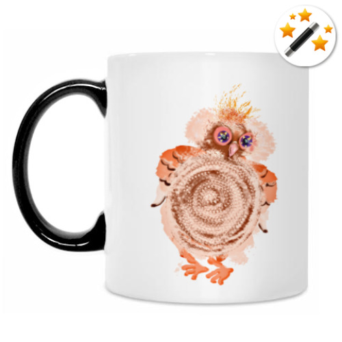 Кружка-хамелеон с принтом Очень довольная собой сова