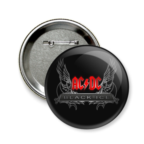 Значок 58мм с принтом AC/DC