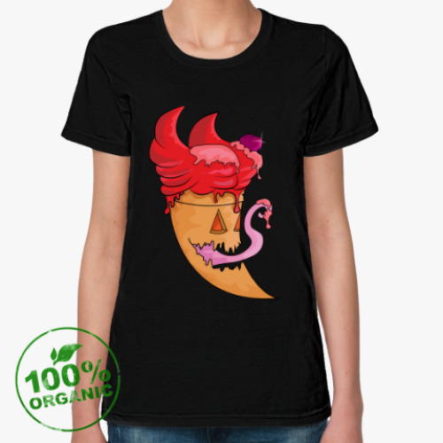 Женская футболка из органик-хлопка с принтом Мороженка