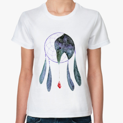 Классическая футболка с принтом Вороний ловец