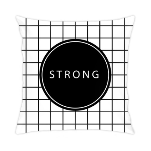 Подушка Минималистичный принт STRONG
