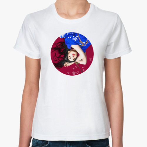 Классическая футболка с принтом Связанная девушка