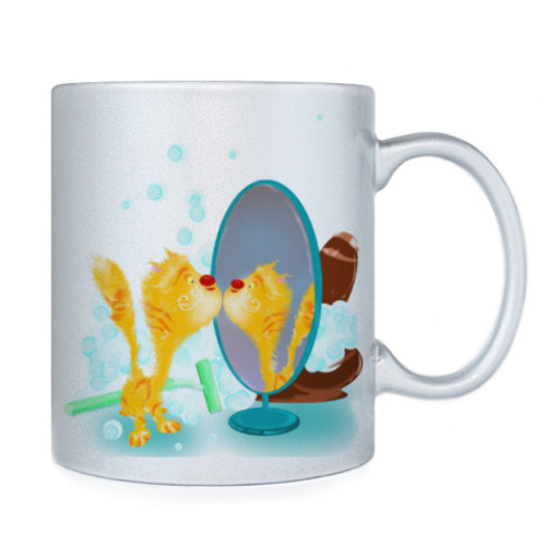 Кружка с принтом Котейка и Дракончик