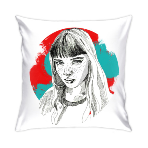 Подушка с принтом Взгляд