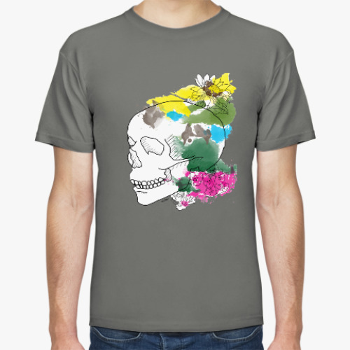 Футболка с принтом Июльский череп