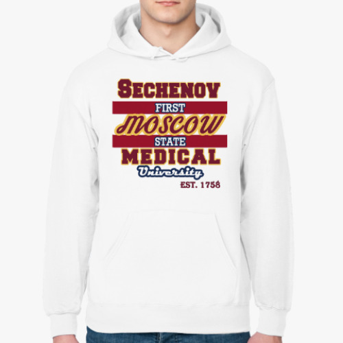 Толстовка худи с принтом Первый Мед Сеченова