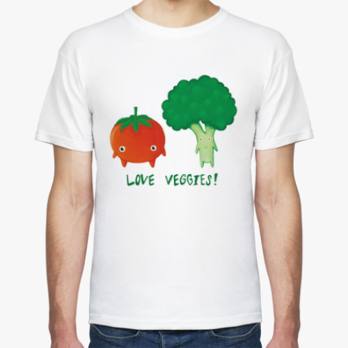 Футболка с принтом LOVE VEGGIES!