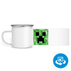 Кружка металлическая белая (круговая запечатка)