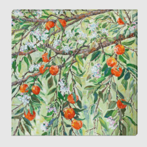 Холст с принтом Картина Яблоня