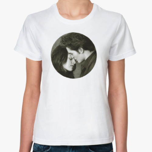 Классическая футболка с принтом Белла Свон и Эдвард Каллен