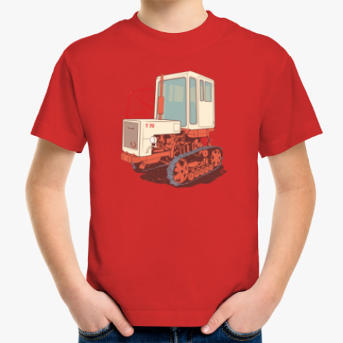 Детская футболка с принтом Трактор Т70