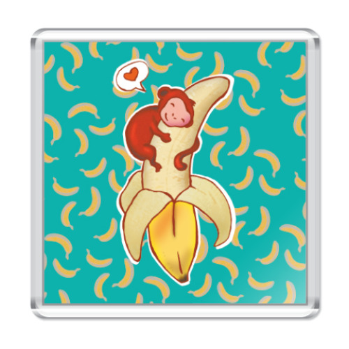 Магнит с принтом Обезьянка